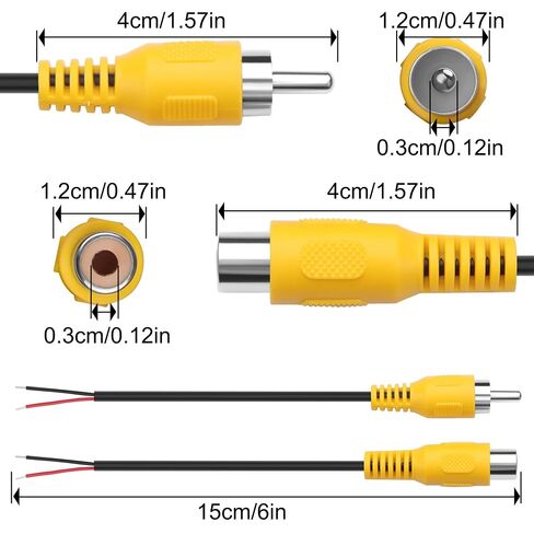 8 Pack Replacement RCA Male Female to Bare Wire Cable in Saudi Arabia