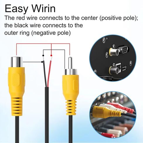 8 Pack Replacement RCA Male Female to Bare Wire Cable in Saudi Arabia