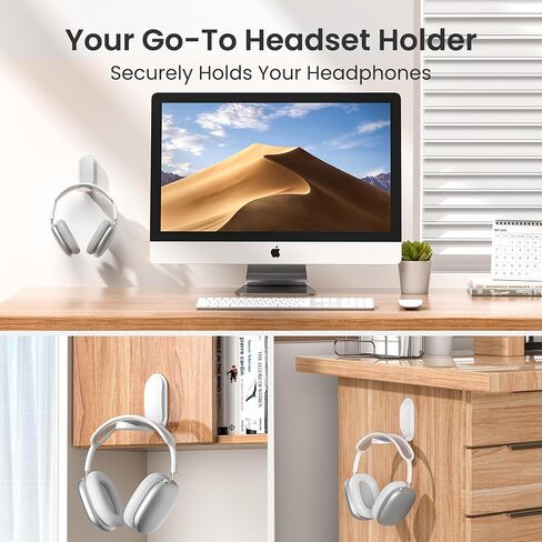 Itramax Wall Mount Headphone Hanger 2 Pack Adhesive Headset Holder for Desk in Kuwait