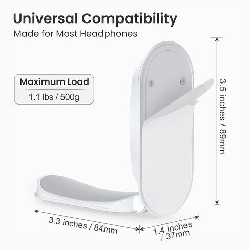 Itramax Wall Mount Headphone Hanger 2 Pack Adhesive Headset Holder for Desk in Kuwait