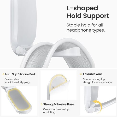 Itramax Wall Mount Headphone Hanger 2 Pack Adhesive Headset Holder for Desk in Kuwait