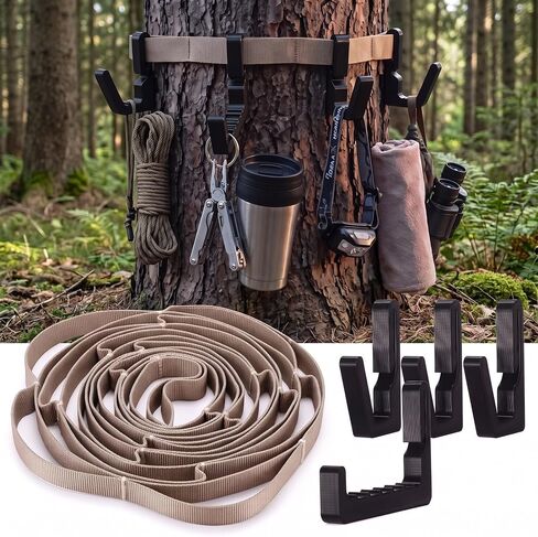 BreezeHug 6 ft Treestand Strap Gear Hangers Daisy Chain with 3 Hanging Clip in Kuwait