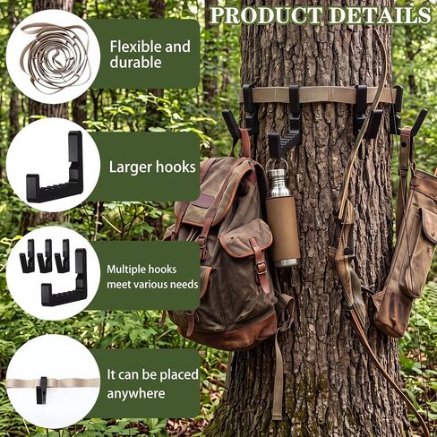 BreezeHug 6 ft Treestand Strap Gear Hangers Daisy Chain with 3 Hanging Clip in Kuwait