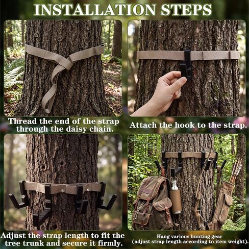 BreezeHug 6 ft Treestand Strap Gear Hangers Daisy Chain with 3 Hanging Clip in Kuwait