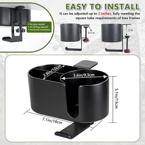 Cup Holder for Tree Stand Hunting Clamp on Deer Stand Bottle Holder Easy to Install for Hunting, Bikes, Trolleys and Desk in Kuwait