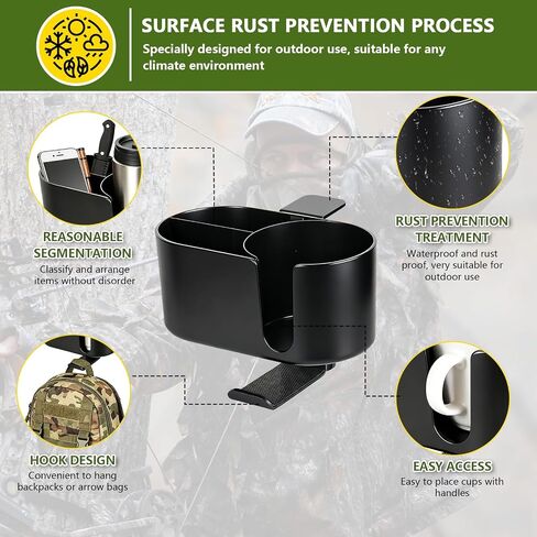 Cup Holder for Tree Stand Hunting Clamp on Deer Stand Bottle Holder Easy to Install for Hunting, Bikes, Trolleys and Desk in Kuwait