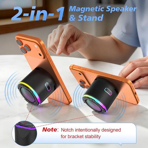 Magnetic Bluetooth Speaker,Mini Speaker &Stand Gift for Women Men Teen in Kuwait