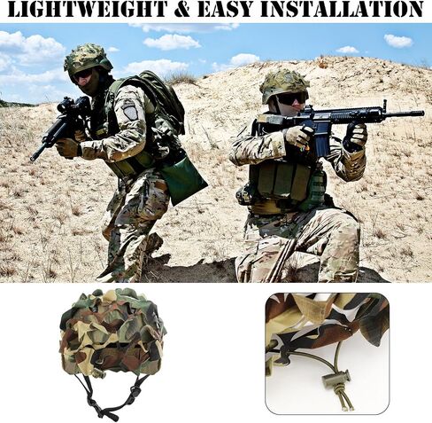 4 Pcs Helmet Cover Tactical Scrim Airsoft Leaf Cover Camo Military Gear Combat Fast Tactical Accessories Military Paintball Hunting Shooting Gear, Helmet Not Included in Kuwait