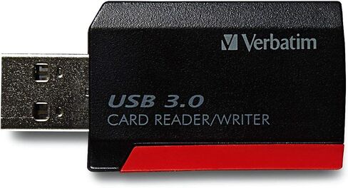 Verbatim Pocket USB 3.0 Card Reader, SD and microSD, Built-in USB, Black in Kuwait