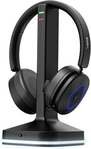 Wantek Wireless Headset with Noise Cancelling Microphone Bluetooth Headset - Bluetooth V6.0 Headphones with USB Dongle & Mic Mute for Computer/Laptop/PC/iPhone/Android/Cell Phones in Kuwait