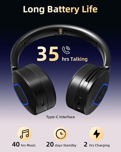 Wantek Wireless Headset with Noise Cancelling Microphone Bluetooth Headset - Bluetooth V6.0 Headphones with USB Dongle & Mic Mute for Computer/Laptop/PC/iPhone/Android/Cell Phones in Kuwait
