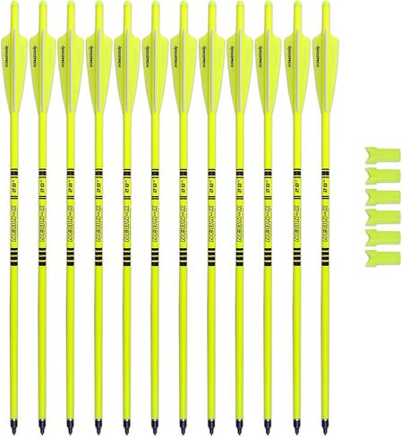 Crossbow Bolts 20inch Fluorescence Color Carbon Crossbow Hunting Arrows with 4" Vanes and Replaced Arrowhead(12 Pack) in Saudi Arabia