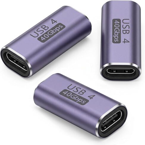 3 Pack USB Type C Female to Female Adapter Extender, USB C to USB-C Coupler Supports 100W Charging & 40Gbps Data Transfer, 8K@60Hz Video Output USBC to-USBC Adapter, Compatible with Thunderbolt 4/3 in Kuwait