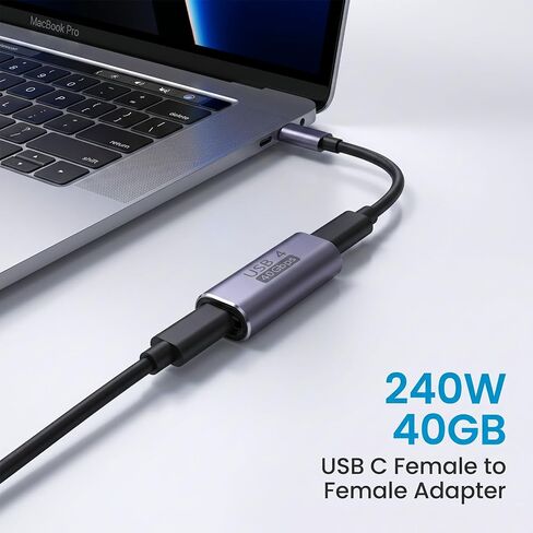 3 Pack USB Type C Female to Female Adapter Extender, USB C to USB-C Coupler Supports 100W Charging & 40Gbps Data Transfer, 8K@60Hz Video Output USBC to-USBC Adapter, Compatible with Thunderbolt 4/3 in Kuwait