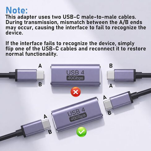3 Pack USB Type C Female to Female Adapter Extender, USB C to USB-C Coupler Supports 100W Charging & 40Gbps Data Transfer, 8K@60Hz Video Output USBC to-USBC Adapter, Compatible with Thunderbolt 4/3 in Kuwait