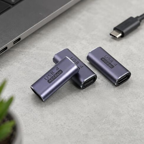 3 Pack USB Type C Female to Female Adapter Extender, USB C to USB-C Coupler Supports 100W Charging & 40Gbps Data Transfer, 8K@60Hz Video Output USBC to-USBC Adapter, Compatible with Thunderbolt 4/3 in Kuwait