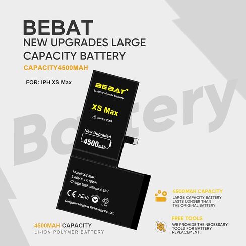 Replacement for iPhone Xs MAX Battery, 4500mAh High Capacity Li-ion Polymer Replacement Battery for Model A1921 A2101 A2102 A2104 with Professional Repair Tool Kits in Kuwait