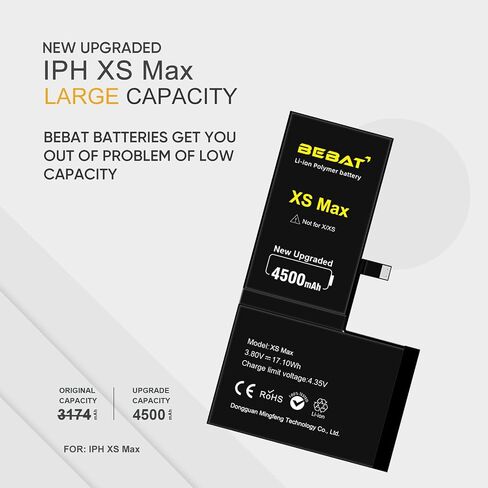 Replacement for iPhone Xs MAX Battery, 4500mAh High Capacity Li-ion Polymer Replacement Battery for Model A1921 A2101 A2102 A2104 with Professional Repair Tool Kits in Kuwait