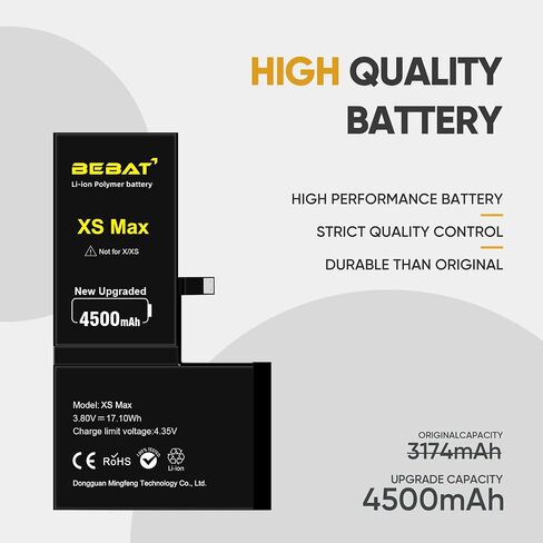 Replacement for iPhone Xs MAX Battery, 4500mAh High Capacity Li-ion Polymer Replacement Battery for Model A1921 A2101 A2102 A2104 with Professional Repair Tool Kits in Kuwait