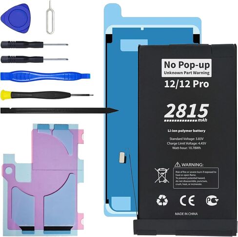 No Pop-up ‘Unknown Part’ Warning for iPhone 12/12 Pro Diagnostic Battery, Truthfully Rated 2815 mAh Battery Replacement for iPhone 12/12 Pro with Full Tool Kit in Kuwait