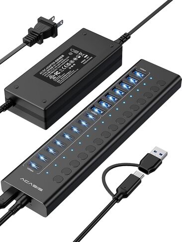ACASIS 16 Ports Powered USB 3.2 Hub (8 USB-A 3.2 +8 USB-C 3.2), 10Gbps in Kuwait