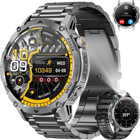 GPS Smart Watch for Men, 100-Day Battery, Bluetooth Call with Flashlight in Kuwait
