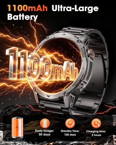 GPS Smart Watch for Men, 100-Day Battery, Bluetooth Call with Flashlight in Kuwait