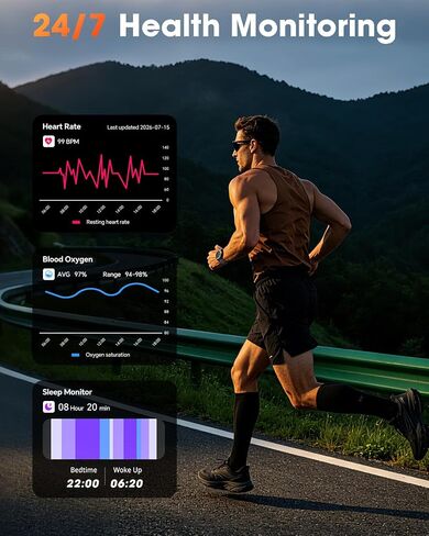 GPS Smart Watch for Men, 100-Day Battery, Bluetooth Call with Flashlight in Kuwait