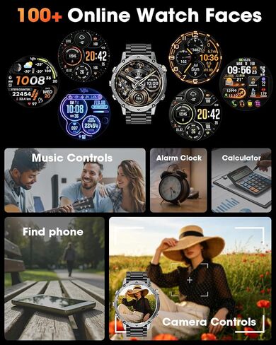 GPS Smart Watch for Men, 100-Day Battery, Bluetooth Call with Flashlight in Kuwait