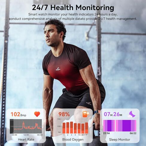 Smart Watch for Men - 1.85" HD 2026 Upgraded Fitness Tracker Bluetooth Call and Text Smartwatch with 7 Day Battery 5 ATM Waterproof Heart Rate Sleep Monitor 130+ Sport Modes for Android & iOS (Blue) in Kuwait