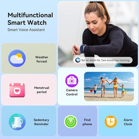 Smart Watch for Men - 1.85" HD 2026 Upgraded Fitness Tracker Bluetooth Call and Text Smartwatch with 7 Day Battery 5 ATM Waterproof Heart Rate Sleep Monitor 130+ Sport Modes for Android & iOS (Blue) in Kuwait