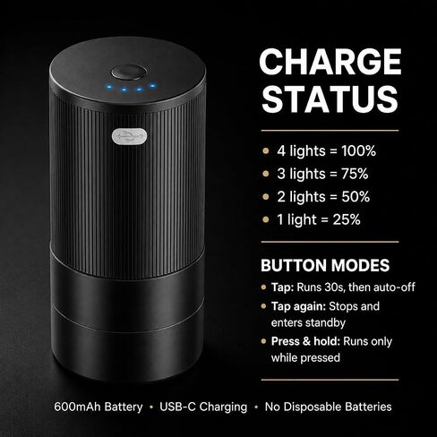 KINGTOP Electric Herb Grinder, Coarse Flake Output, USB-C Rechargeable in Kuwait