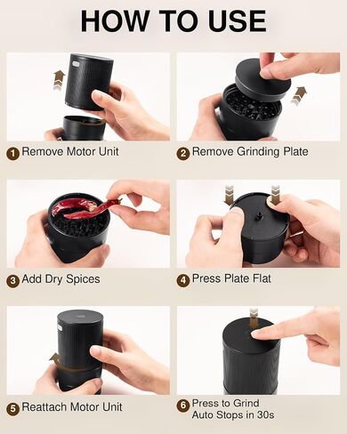 KINGTOP Electric Herb Grinder, Coarse Flake Output, USB-C Rechargeable in Kuwait