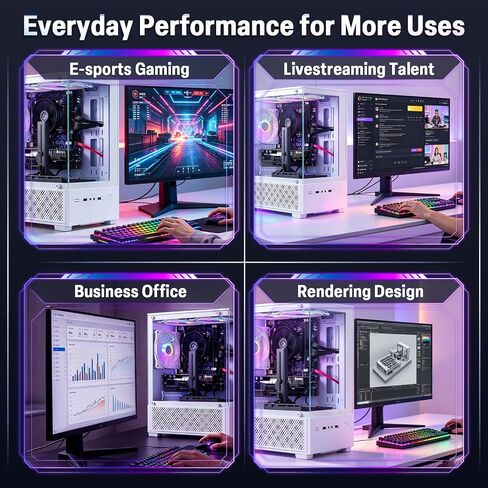 ZER-LON Gaming PC Desktop Computer, Core I7 up to 3.9GHz, RX 590 8G GDDR5 in Kuwait