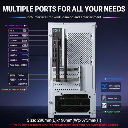 ZER-LON Gaming PC Desktop Computer, Core I7 up to 3.9GHz, RX 590 8G GDDR5 in Kuwait