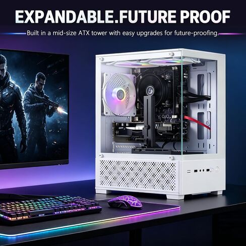 ZER-LON Gaming PC Desktop Computer, Core I7 up to 3.9GHz, RX 590 8G GDDR5 in Kuwait
