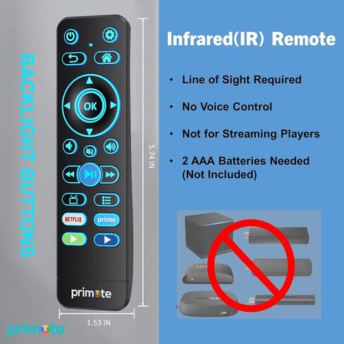 Remote w/Backlit for Fire& Roku Smart-TVs (NOT for Stick or Player) in Saudi Arabia