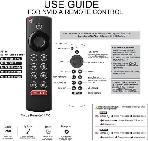Voice Replacement for Nvidia Shield TV Remote Control,with Backlit Buttons in Kuwait