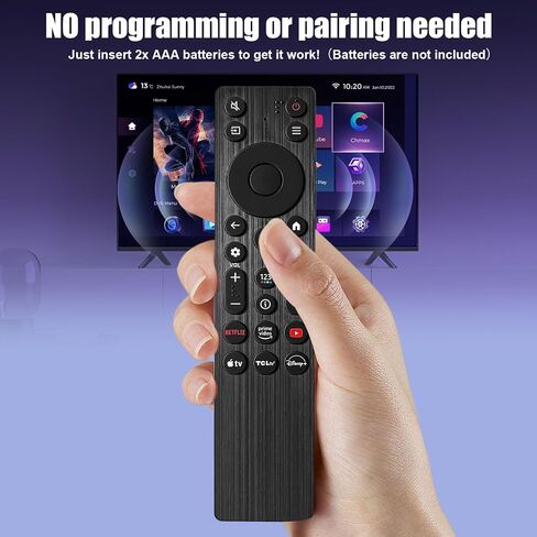 (Pack of 1) RC923A FMB1 Remote Control Replacement Compatible for TCL Smart TV QLED QLED Mini Google TV's, Series Q77K ，QM6K，QM5K（No Voice） in Saudi Arabia