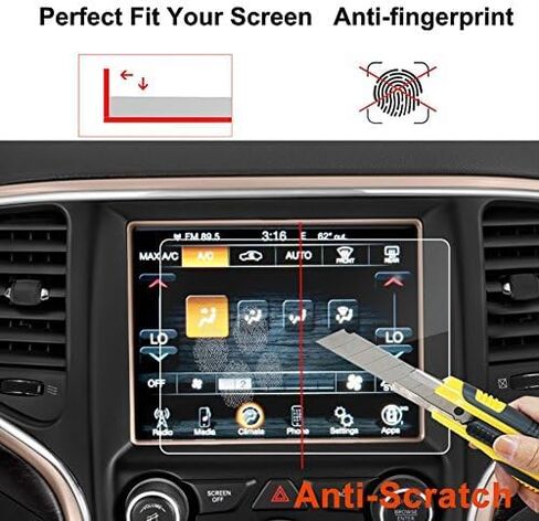 Car Navigation Screen Protector for Jeep Grand Cherokee Uconnect 2014 2015 2016 2017 2018 8.4 inch,Anti-Scratch GPS Navigation Center Touch Display Tempered Glass Screen Protector in Saudi Arabia