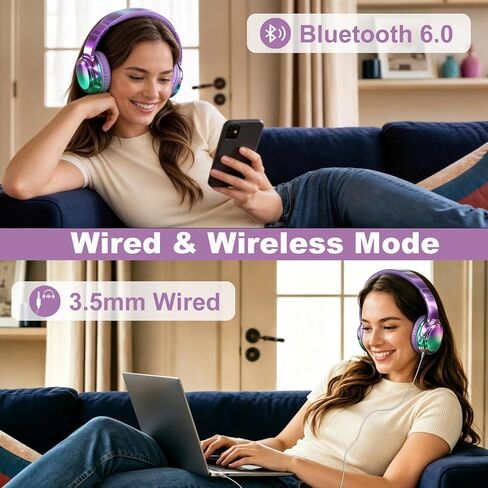 Joysico Wired and Wireless Headphones Over Ear for Kids Teen Girls Women in Kuwait