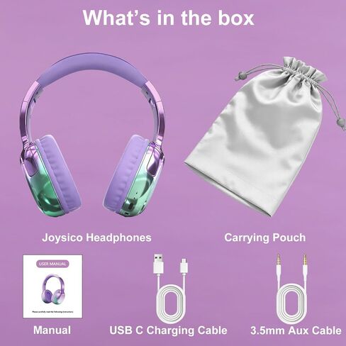 Joysico Wired and Wireless Headphones Over Ear for Kids Teen Girls Women in Kuwait