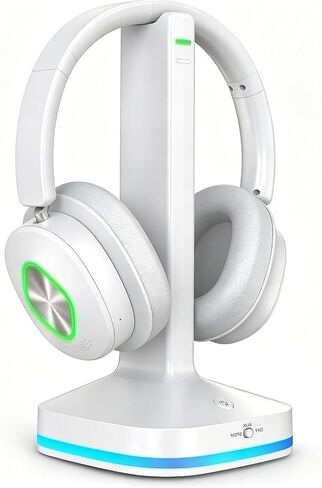 Wireless Headphones for TV, TV Headphones Wireless for Seniors with Transmitter Charging Base, 3 Audio Modes & Low Latency & Blutooth 5.4, Bluetooth Headphones for TV Watching, Gifts for Elderly in Kuwait