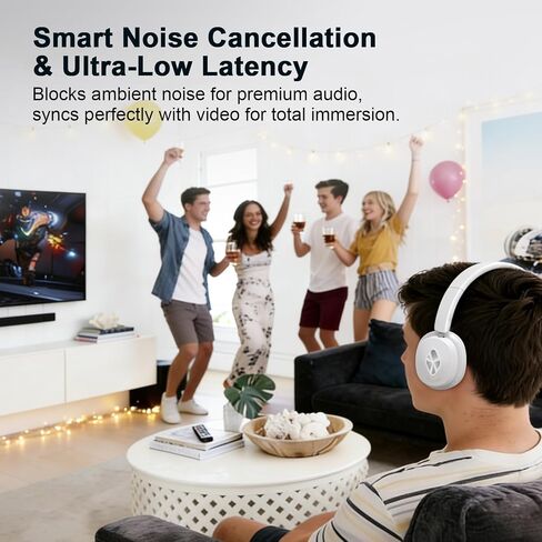 Wireless Headphones for TV, TV Headphones Wireless for Seniors with Transmitter Charging Base, 3 Audio Modes & Low Latency & Blutooth 5.4, Bluetooth Headphones for TV Watching, Gifts for Elderly in Kuwait