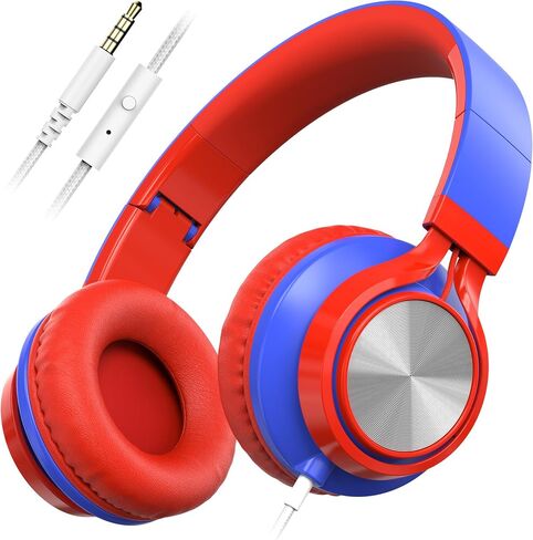 AILIHEN Kids School Headphones with Microphone & 3.5mm Jack, Sky Blue in Kuwait