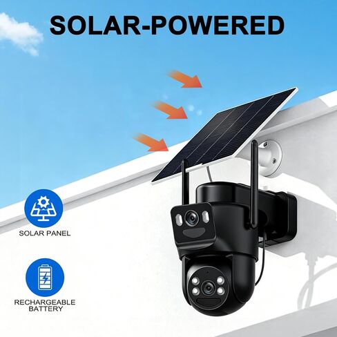 BEENOCAM 4K Dual Lens Solar Security Cameras Wireless Outdoor, 2 Cam-Kit in Kuwait
