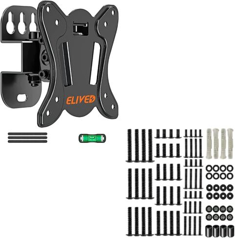 ELIVED TV Wall Mount Monitor Mount for Most 13-30 Inch TVs Single Stud Up to VESA 100x100mm, Plus Universal TV Mounting Hardware Kit Includes Screws, Washers, Spacers in Kuwait
