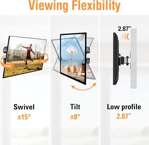 ELIVED TV Wall Mount Monitor Mount for Most 13-30 Inch TVs Single Stud Up to VESA 100x100mm, Plus Universal TV Mounting Hardware Kit Includes Screws, Washers, Spacers in Kuwait
