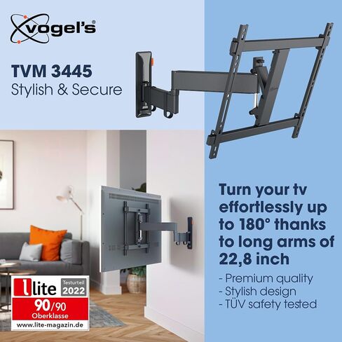 Vogel's TVM 3445 Full-Motion TV wall Bracket for 32-65 inch TVs, Max. 55 lbs, Swivels up to 180º, Full-Motion TV wall Mount, Max. VESA 400x400, Universal Compatibility in Kuwait