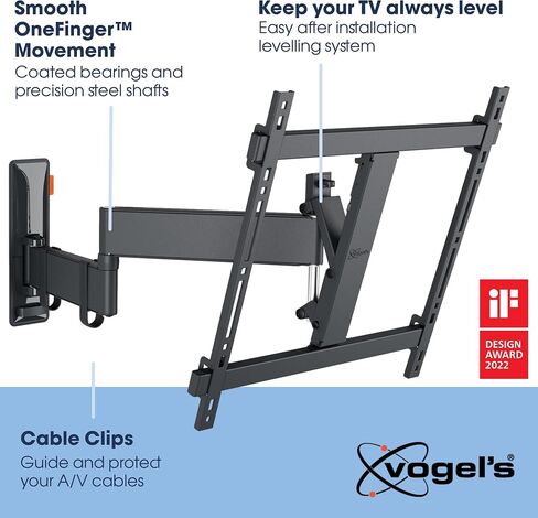 Vogel's TVM 3445 Full-Motion TV wall Bracket for 32-65 inch TVs, Max. 55 lbs, Swivels up to 180º, Full-Motion TV wall Mount, Max. VESA 400x400, Universal Compatibility in Kuwait
